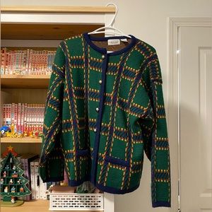 Green Vintage Cardigan with golden buttons